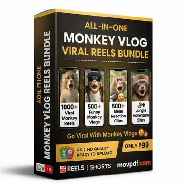 Monkey Vlog Reel Bundle | Viral Podcast Reels Pack Download